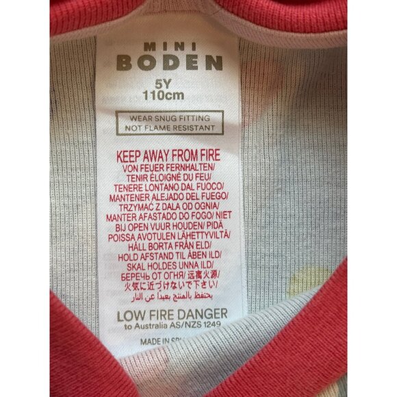 Mini Boden Hearts Glow In The Dark Pajamas Sz 5 - Picture 4 of 7
